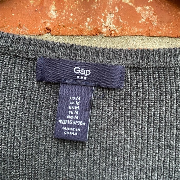 Gap Womens Medium Gray Ribbed Knit Pullover Tunic Sweater Minimalist Capsule - Picture 5 of 9